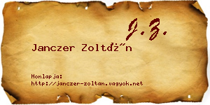 Janczer Zoltán névjegykártya