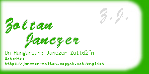 zoltan janczer business card